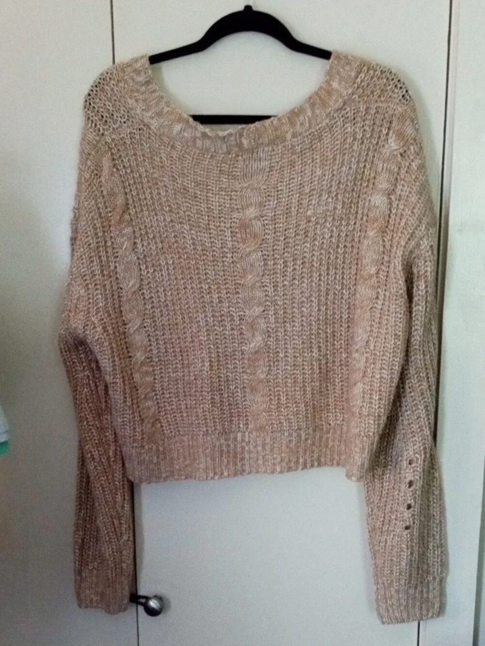 Streetwear Society Brown Chunky Cable Knit Marbled Knit Cardigan XL